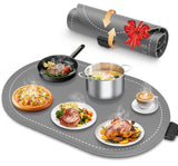 seenlast Warming Mat for Food with Adjustable Temperature Timer,10S Fast Heating Electric Food Warming Mat for Parties Buffet Daily,Food Heating Mat with Insulating Pad Raised Feet Protects Table