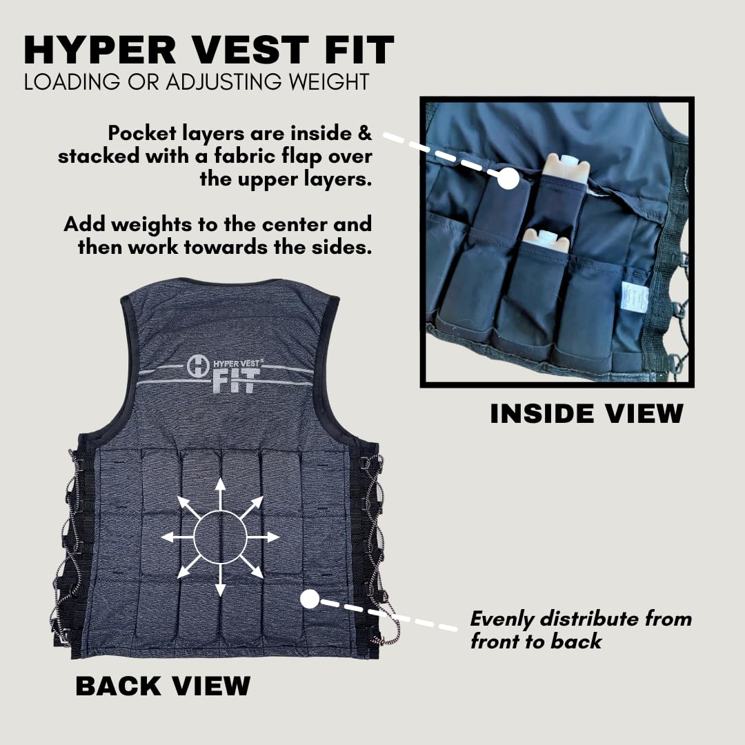 HYPERWEAR Hyper Vest FIT Weighted Vest for Women, (Large 10 lbs), Comfortable, Breathable, & Adjustable for Walking, Running, Strength Training & Bone Health
