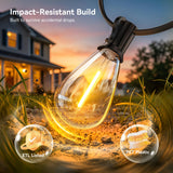 Amzrap 200FT Outdoor String Lights with Remote, Waterproof Patio Lights with 72+2 Shatterproof LED Bulbs, 2700K Dimmable Waterproof Hanging Decor for Backyard Garden Porch Bistro, Timer & 3 Modes