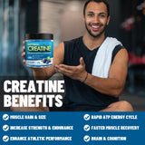 Creatine Monohydrate Gummies for Men & Women 120 CT - 5600mg of Creatine Monohydrate per Serving, Chewable Creatine Monohydrate for Muscle Support & Energy Boost, Sugar Free, Vegan (Blueberry Flavor)