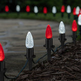 Dazzle Bright 5.5 Inch 100 Pcs C9 Christmas Light Ground Stakes for Outdoor Decor - Black Plastic Spikes for Lawn, Garden, Patio