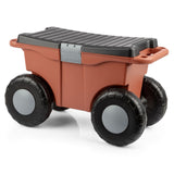 Pure Garden Rolling Garden Cart with Seat, Terracotta