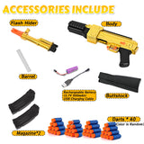 BYTEWAR Electric Golden AK-47 Realistic Soft Bullets Toy Gun,Foam Blasters Toys with 40 Foam Darts & 2 Magazines,Automatic Sniper Rifle for Kids Ages 6+ Years Old,Christmas Birthday Gift for Boys