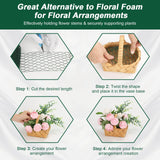 ROADPLUM 4 × 236 in Floral Wire Netting, Green Chicken Wire for Floral Arrangements, Galvanized Coated Chicken Mesh Netting with Plier & Plant Ties for Floral Supplies | Garden Fencing | DIY Craft