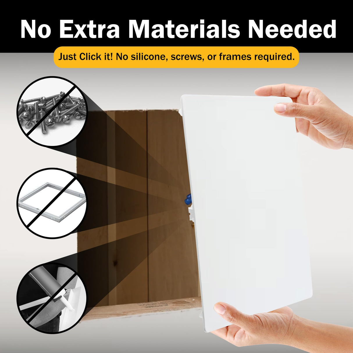RenoEZ Access Panel For Drywall - 12x12 inch - No Tools Required - Wall Hole Cover - Access Doors For Drywall - Spring Loaded for Wiring | HVAC | Plumbing - Textured White (1)