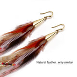 Bohemian Feather Dangle Earrings for Women with Shell Beads Long Tassel Design Drop Earrings (Style-Boho)