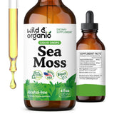 Wild & Organic Sea Moss Drops - Overall Support with Irish Seamoss and Bladderwrack - Multimineral Chondrus Crispus Tincture - Vegan, Sugar & Alcohol-Free Liquid Supplement - 4 fl oz