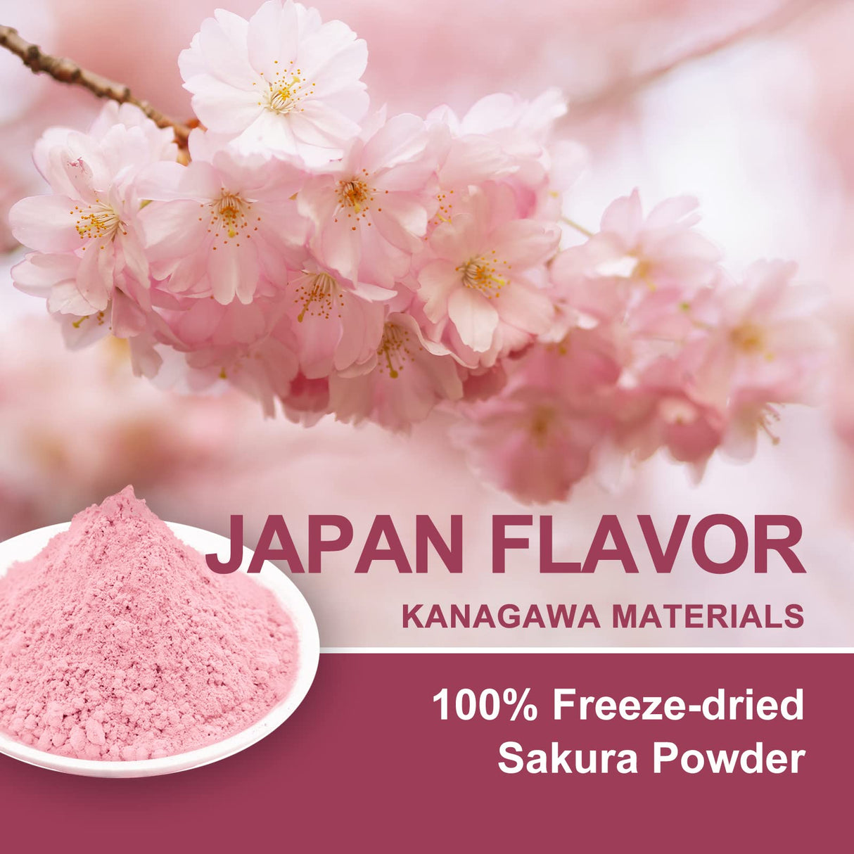 GRELIM Sakura Powder Premium Original Cherry Blossom Powder for Baking,Made in Kanagawa Great for Springtime Beverage, 4.23 Oz
