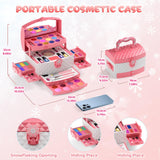 PERRYHOME Kids Makeup Set for Girl 56 Pcs Washable Real Cosmetic, Non-Toxic Frozen Toys Toddler Makeup Kit, Princess Dress up Christmas & Birthday Girl Gift for 3 4 5 6 7 8 9 10 11 12 Year Old Girls