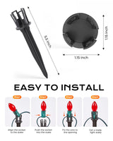 100-Pack Christmas Light Yard Stakes, 5.5 Inch Lighting Stakes for C7 C9 Christmas Lights Outdoor, Universal Yard Stakes for Outdoor Holiday Lights Use on Garden Lawn Patio Pathway Walkway – Black