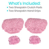 Vive Sheepskin Crutch Pads & Hand Grips - Comfortable, Breathable, Machine Washable Padding for Adults - Premium Accessory Covers for Crutches, Armpits - Latex-Free & Non-Toxic