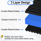 phepetroll 4 Pack Anti Vibration Pads for Washing Machine 4"x4"x7/8", Sound Isolation Vibrating Pad Ribbed Rubber Damping Mat EVA Center for Air Compressors, Conditioner, Treadmill, HVAC Washer Dryer