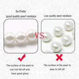Long Pearl Necklace for Women Layered Cream White Faux Pearl Beads Strand Necklace Pear Stretch Bracelets Earring Costume Jewelry Set,3Pcs,Christmas Jewelry for Women