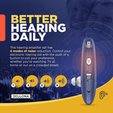 Hearing Aids for Seniors Severe Hearing Loss, Rechargeable with Noise Cancelling (Pair), 4 Modes - Comfort Design Ear Hearing Aid, PSAP