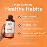 MaryRuth Organics Liquid Multivitamin + Hair Growth | Biotin 10000mcg | Lustriva Hair Growth Supplement | Clinically Tested in Women for Thicker Hair & Facial Wrinkle | Skin Care | 18+ | 15.22 Fl Oz