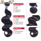 Amella Hair 100% Unprocessed Virgin Brazilian Human Hair Brazilian Body Wave 3 Bundles (18 20 22,300g) Hair Extensions Grade 8A Remy Human Hair Bundles Natural Black Color