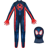 Marvel Miles Morales: Spider-Man Official Youth Deluxe Zentai Costume - Stretch Spandex with Hidden Zippers, Wrist Slits (S) Multi