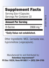 Relentless Improvement D-Serine
