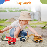 Olbyefly Construction Toys for 2 3 4 5 Years Old Boys Girls Kids Toddlers, Sandbox Excavator Toy Construction Truck Toys Vehicles Dump Crane Cement Mixer Truck, Christmas Birthday Gifts