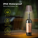 Hoide 2025 New Wireless Bottle Lamp - LED Bottle Lights for Liquor & Wine Bottles, Cordless Lampshade, Whiskey Bottle Top Light, Bottle Stopper Night Light Kit, Rechargeable 3-Tone Touch-Dimmable