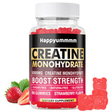 Happyummmm Creatine Monohydrate Gummies 5000mg for Men & Women, Chewables Creatine Monohydrate for Muscle Strength, Muscle Builder, Energy Boost, Pre-Workout Supplement(90 Count)-Strawberry.