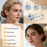 Limerencia Moissanite Stud Earrings, 3 Pairs Titanium Screw Back Earrings