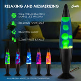JAMBO 16" Beautiful Lamp- Blue with Yellow/Green Wax, Relaxing Liquid Lamp for Living Room Office Bedroom Adults Teens Kids, Magma Light, Night Light Nightlight, Home Decor