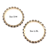 RIAH FASHION Multi Color Stretch Beaded Stackable Bracelets - Layering Bead Strand Statement Wrap Bangles (Natural Stone - White Howlite/Gold, 7.0 Inches)