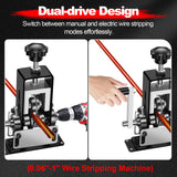 Trivd Frol Manual Wire Stripping Machine, Gauge Wire 0.06"-1", Scrapping Copper Wire Peeler Machine, Drill Powered/Hand Crank Dual-drive Wire Stripper Tool for Scrap Copper Recycling & DIY etc.