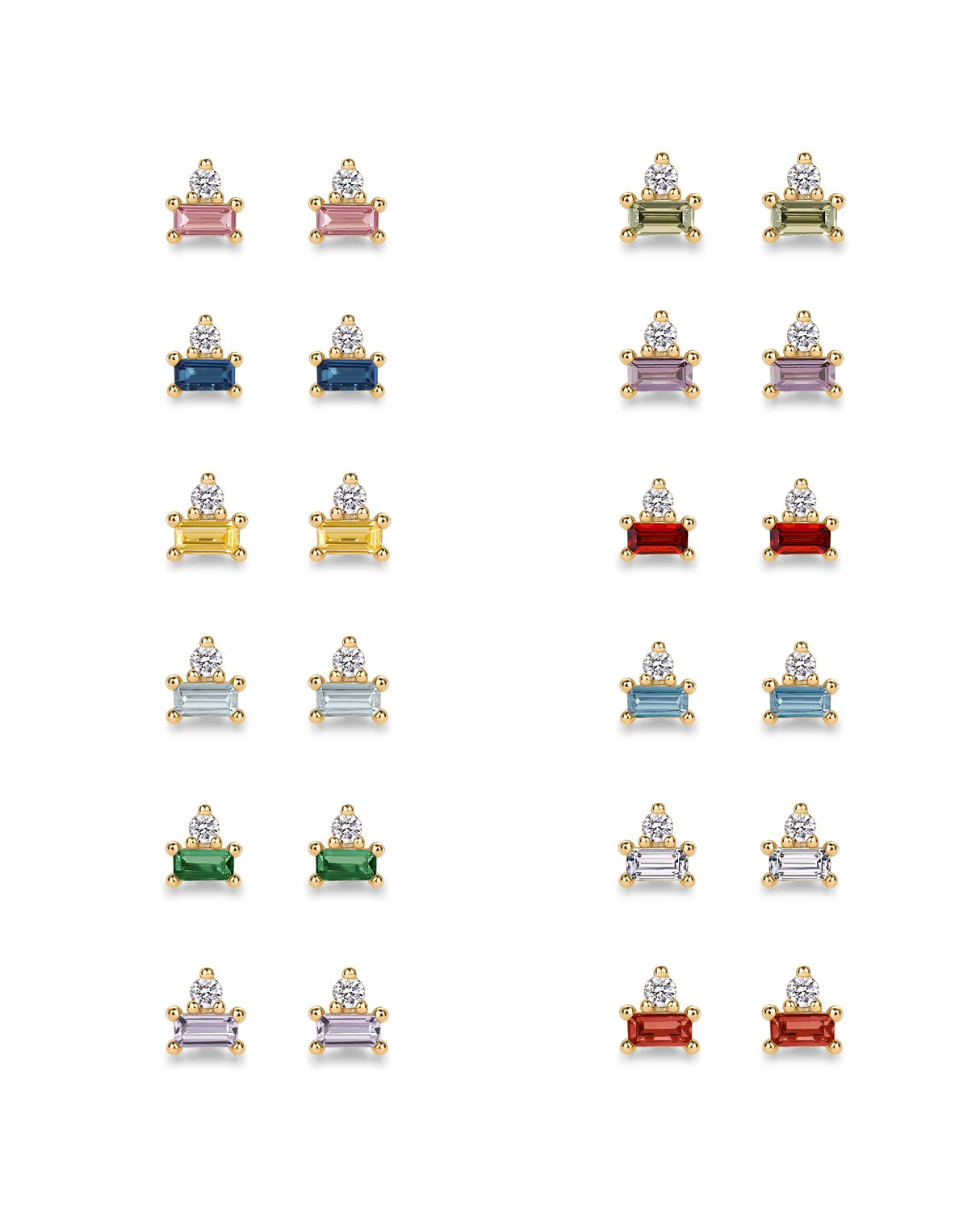 PAVOI Stud Earrings, 925 Silver, Yellow Gold, Size 4.1 x 3.7 Millimeters
