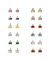 PAVOI Stud Earrings, 925 Silver, Yellow Gold, Size 4.1 x 3.7 Millimeters
