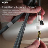 Moen Adler Matte Black One-Handle High Arc Kitchen Sink Faucet with Power Clean, Modern Kitchen Faucet with Pull Down Sprayer, 87233BL