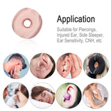 Washable Silky Satin Ear Piercing Pillow with Removable Pillowcase Smooth Cooling Donut Pillows Hole for Ear Pain Relief CNH Sleeping Pressure Sore Side Sleepers Ear Guard Protector, Coral