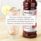 Monin - Total Immunity Boost, Immune Support Supplement, Liquid Blend of Vitamins, Minerals, & Antioxidants, Immune Boosting Vitamin C & D + Elderberry, For All Beverages, Low Calorie (1 Liter + Pump)
