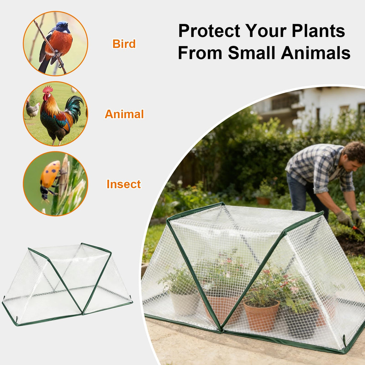 2 Pcs Foldable Garden Row Accelerator Plants Cover-31.9" x 12.2" x 14.1"