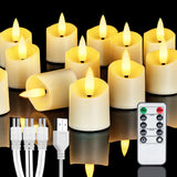 Homemory Rechargeable Flameless Candles, 2/4/6/8H Timer LED Votive Candles, 6 PCS Battery Operated Tea Lights with Timer for Table, Wedding, Christmas (USB Charging Cable Included)