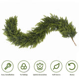 LVZHIYUAN 2 Pcs 6FT Christmas Garland,Real Touch Cedar Garland