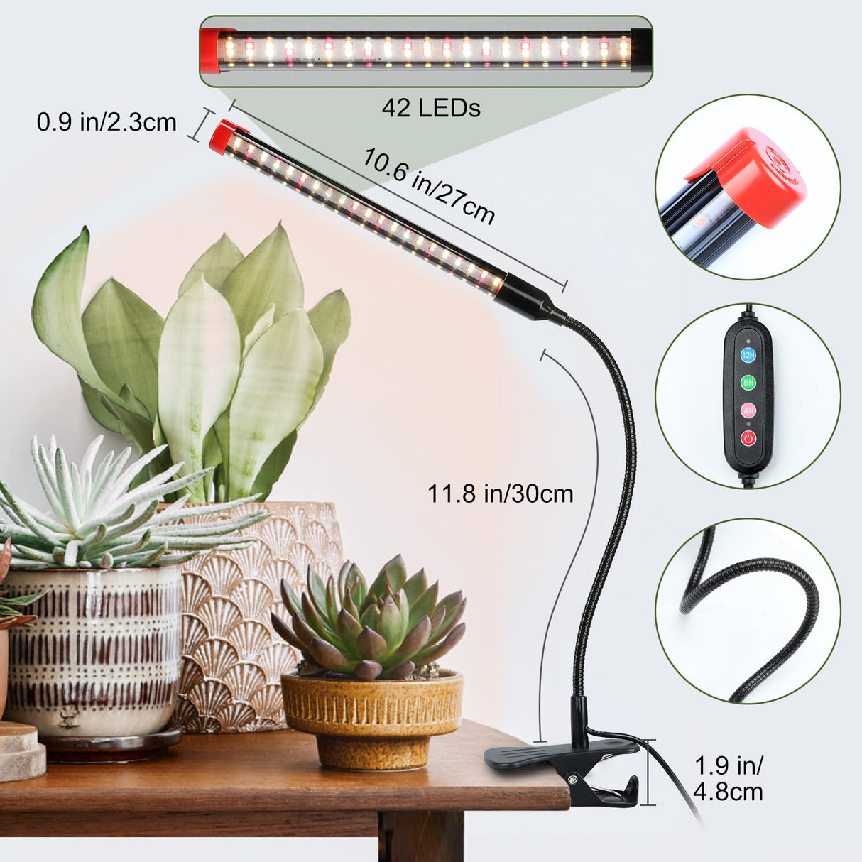 Game Changer! FECiDA 2026 2Pack Clip on Grow Lights for Single Pot Plant