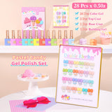 Double Rhythm 28Pcs 0.5Oz Gel Nail Polish Set Same Color Same Bottle Soak Off Gel Polish Kit Nail Art Manicure Salon DIY at Home for Women (Pastel Candy Collection-T24-5)