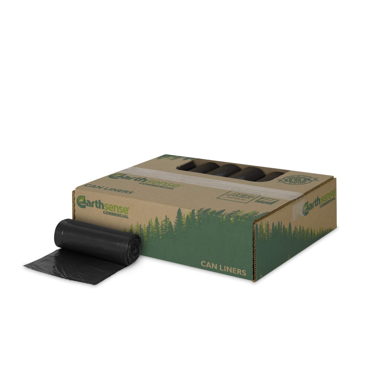 Earthsense Commercial RNW3310 Can Liner, 16 gal, .85 mil, 24" x 33", Black (Pack of 500)