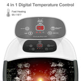 Foot Spa Bath Massager with Heat Bubbles and Vibration Massage and Jets, 16 OZ Calming Lavender Foot Soak Epsom Salt, MoodRelish Foot Soaker with Red Light, 22 Massage Rollers, Adjustable Temp - Black