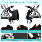 Dotday Rollator Basket with Cup Holder, Easy to Use Rollator Accessories Folding Storage Bag, Never Tipping Over