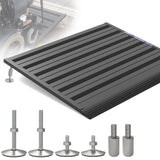 Nuvium Threshold Ramp for Doorways, Adjustable Height 2.6"-7.3" Aluminum Wheelchair Ramp with Heightening Screws and Swivel Angle Leg, 1100lbs Load Capacity, 30"Wide Curb Ramp for Trolley,Power Chairs