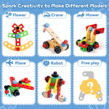 Kids Tool Set with Drill, Educational Montessori Toys for 3 Year Old Boys 44 Pcs STEM Kids Toys Wooden Toddler Tool Set with Apron & Box Christmas Birthday Gifts for 3 4 5 Year Old Boy Girl