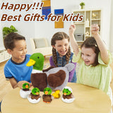 7 in 1 Mallard Duck Stuffed Animals Duck Plush Toys, 12" Zipper Mommy Stuffed Ducks with 4 Baby Ducks Ducklings Toy Eggs Plushies Pillow for Kids Birthday Christmas Surprise Gifts Farm Party Decors