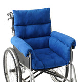 Trendcode Wheelchair Cushions，Pressure Pain Relief Accessories with Armrest Covers. Supports Coccyx & Back, Non-Slip. Fits 18" Wheelchair with Full Arms, Blue.