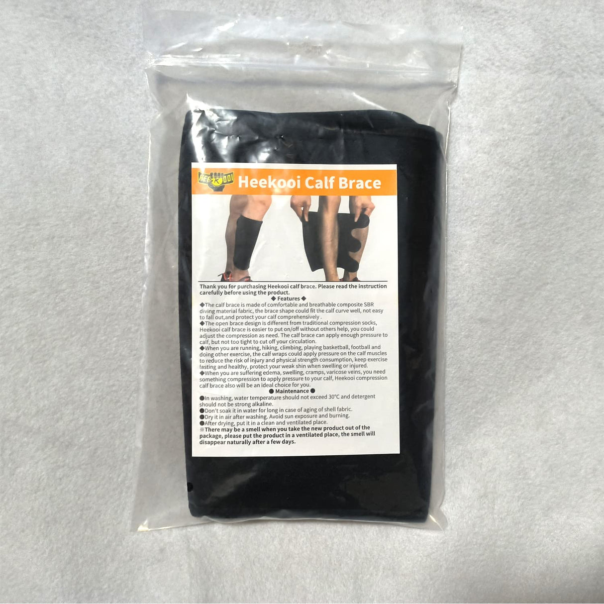 Heekooi Calf Brace, Shin Splint Compression Sleeve (1 Pair) for Swelling, Edema, Hiking, Training, Adjustable Calf Support, Shin Brace for Men and Women