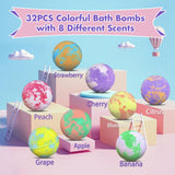 Bath Bombs for Kids with Surprise Inside, 32 Pack Bath Bombs with Land & Sea Animal Toys, Handmade Fizzy Bubble Children Bath Ball Gift Set for Kids Birthday, Christmas, Mothers Day Gifts for Daughter