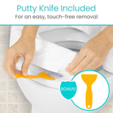 Vive Toilet Seat Cushion Riser (Soft Cushioned Foam) - Easy Clean Soft Padded Bathroom Attachment - Elongated, Standard Seats - Comfort & Support Donut for Handicap Adults