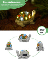 Nacome Solar Garden Outdoor Statues Turtle with Succulent and 7 LED Lights - Lawn Decor Statue for Patio, Balcony, Yard Ornament - Gifts for Mom Grandma Women